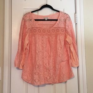American Eagle Lacey Peach Blouse